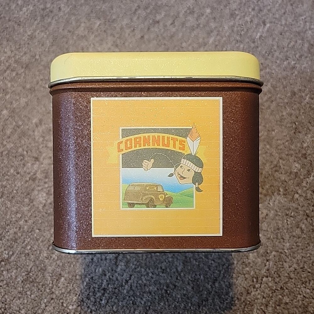 Vintage 1970' Cornnuts Tin with Lid Advertising Collectible Kitchen Decor USA